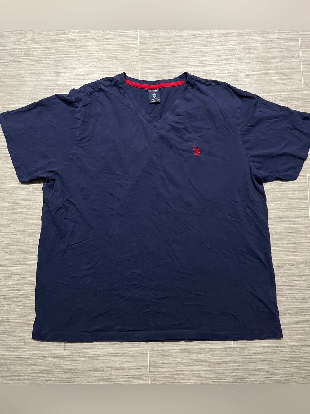 U.S Polo ASSN Navy Blue V-Neck Short Sleeve T Shirt - 2XL - Men's